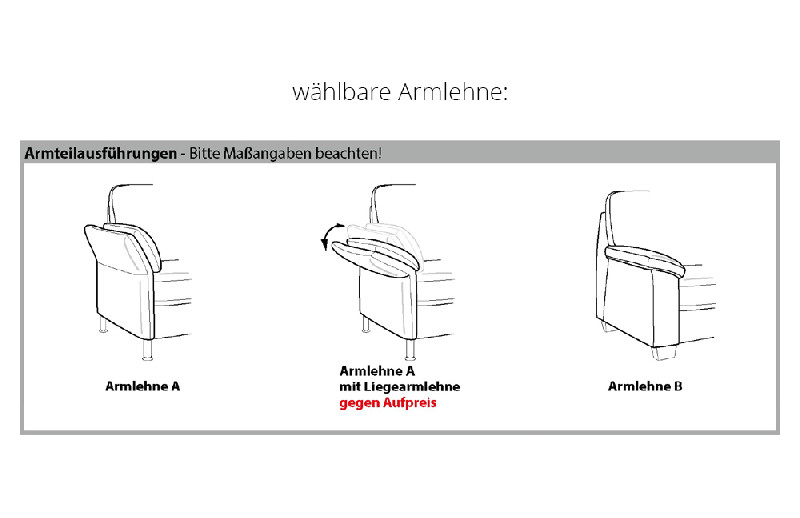 Armlehnenvarianten