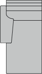Longchair extra hoch, schmal links