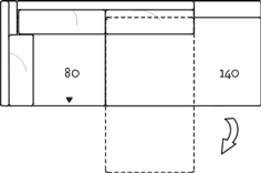 Eck-Anreihbank mit Polstersitz rechts