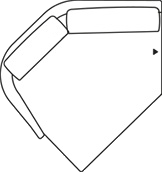 übertiefer Abschlusssessel V-förmig links
