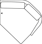 übertiefer Abschlusssessel V-förmig rechts