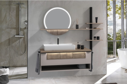 V/lacera von Voglauer - Badezimmer-Set in Taupe/ Massivholz