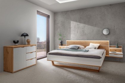 Alabama von Nature Living - Bett Wildeiche - weiß 140x200 cm