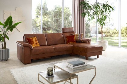 Bologna von Schröno - Ledersofa rechts savannah