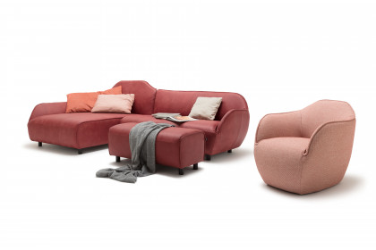 CR.480 von creation by Rolf Benz - Ledersofa links braunrot