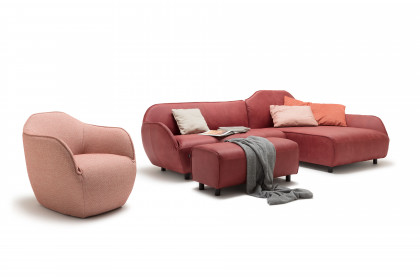 CR.480 von creation by Rolf Benz - Ledersofa rechts braunrot