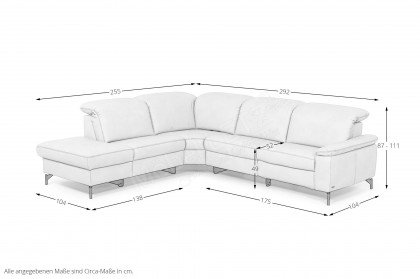 1590 von Himolla - Ledersofa Ausführung links asche