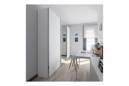 Slideline von JUTZLER - Schrank mit geringer Tiefe weiß - mit Spiegel