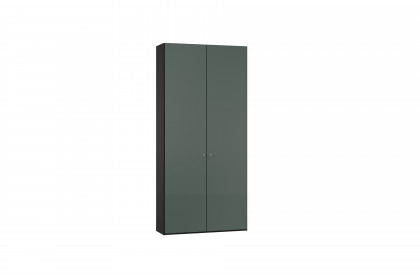 Longline von JUTZLER - Kurztiefenschrank 2-türig schwarz - Glas graugrün