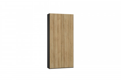 Longline von JUTZLER - platzsparender Schrank 2-türig schwarz - Eiche natur