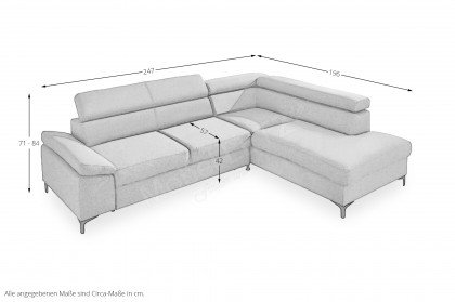 Lonigo von BENIX - Polstergarnitur rechts grau