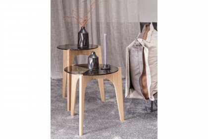 V/lacera living von Voglauer - Beistelltisch aus Wildeiche/ Parsolglas