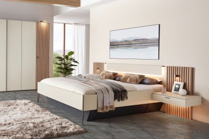 Plan von Thielemeyer - Bettanlage champagner mit Kopfteilaufsatz Lack