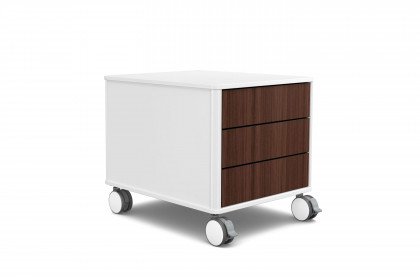 C6 von moll - Rollcontainer weiß mit Nussbaumfront