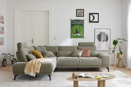 MR 290 von Musterring - Couchgarnitur links lind