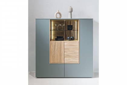 V/lacera living von Voglauer - Highboard Wildeiche mit Lack in Olivgrün