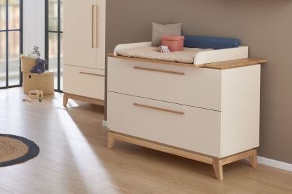 Stiene von Paidi - Wickelkommode cashmere-beige - Eiche massiv