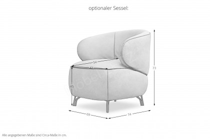 1454 von Himolla - Polstergarnitur Ausführung links rose
