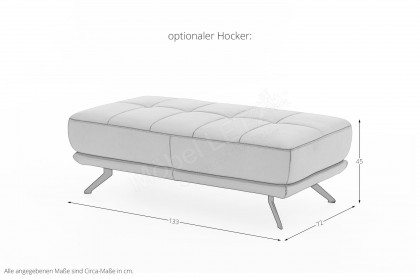 PN-EM19074 von Polinova - Ledergarnitur Ausführung links kurkuma