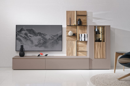 V/lacera living von Voglauer - Wohnwand in Cubanitgrau/ Wildeiche geölt