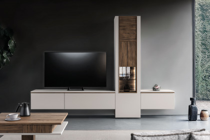 V/lacera living von Voglauer - Wohnwand Lack taupe/ geölte Wildnuss