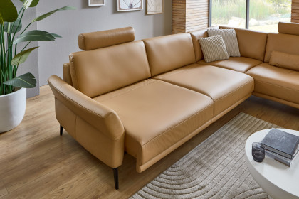 PN-EM24126 von Polinova - Ledersofa Ausführung rechts honey