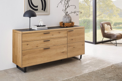 WM 2520 von Wöstmann - Sideboard soft gebürstete Wildeiche mit Keramik schwarz