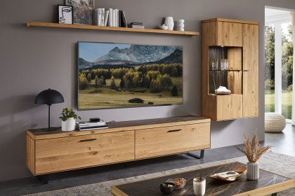 WM 2520 von Wöstmann - Wohnwand Wildeiche massiv, soft gebürstet