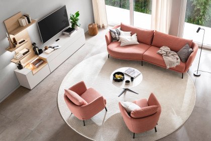 Pearl-LE25 von SCHÖNER WOHNEN - Ecksofa links flamingo