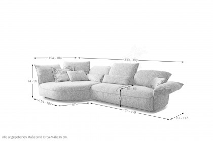 KOINOR Abby - Designersofa links hellgrau