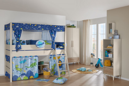 Tiago von Paidi - Spielbett DINOS IM WELTALL: Leiter, Vorhang-Set, Baldachin
