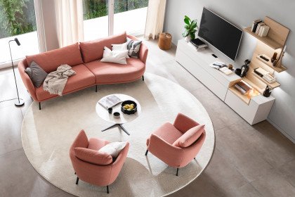 Pearl-LE25 von SCHÖNER WOHNEN - Ecksofa rechts flamingo
