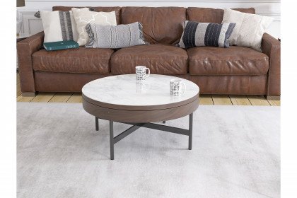 Kingston von Akante - Couchtisch Nussbaum/ Keramik in Marmoroptik