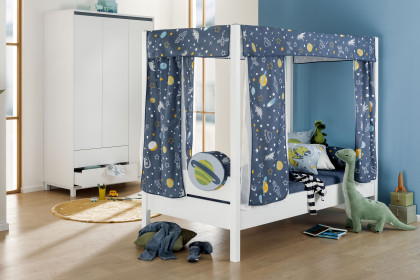 Tiago von Paidi - Bett mit Baldachin, Himmel & Vorhängen DINOS IM WELTALL