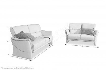 9553 von Himolla - Ledergarnitur marmor