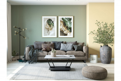 Barcelona-living von Akante - Couchtisch Keramik Silver/ Edelstahl schwarz