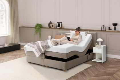 Camina-Dream von RUF Betten - Boxspringbett braun mit Motor