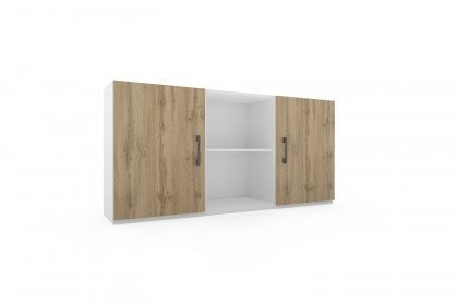 cadre.plus von Röhr-Bush - Kommodenkombi 3-teilig weiß - Eiche Votan