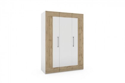 cadre.plus von Röhr-Bush - Kleiderschrank 3-türig weiß - Eiche Votan