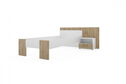 cadre.plus von Röhr-Bush - Liegenbett weiß - Eiche Votan