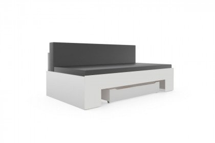 cadre.plus von Röhr-Bush - weißes Bettsofa zum Doppelbett ausziehbar