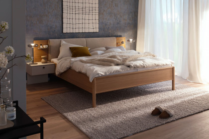 Arola von Schöner Wohnen - Ehebett Eiche mit Polsterkopfteil