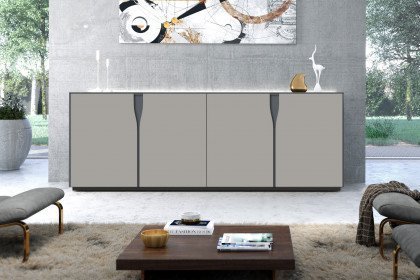 Vinci von LEONARDO Living - Sideboard in Lack grau und anthrazit