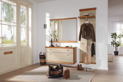 Korsika-Dielen von Musterring - Garderobenset Lack cashmir/ Kirschbaum