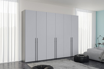 Topline von JUTZLER - 6-türiger Schrank ca. 236 cm hoch Glas hellgrau matt