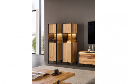 Steel living von Thielemeyer - Vitrine 720746 Wildeiche/ Spaltholz