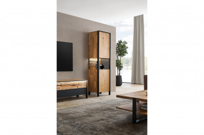 Steel living von Thielemeyer - Vitrine 720748 Wildeiche/ Spaltholz