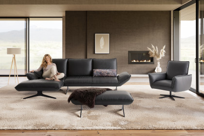 KOINOR Buddy - Ledersofa links lava