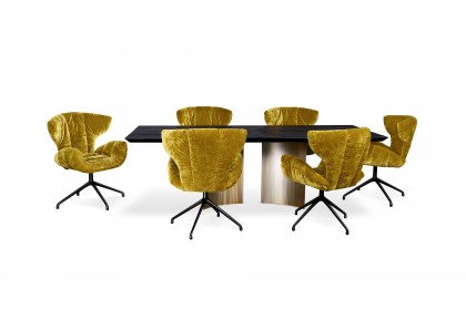 Samurai von Bretz - Esstisch in Gold schimmernd & Burnt Oak