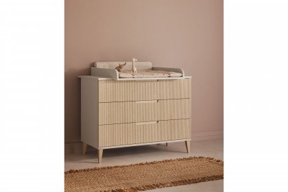 Jonte von Paidi - Wickelkommode cashmere-beige - Stripy-Light-Oak